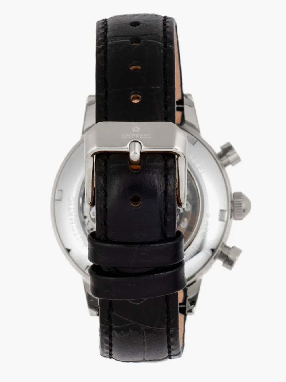 NEW! Empress Beatrice Automatic Skeleton Dial Leather-Band Watch with Day & Date